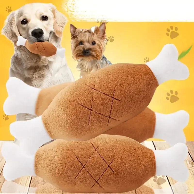Plush Squeaky Dog Toy – Chicken Leg Chew Toy for Pets STTM