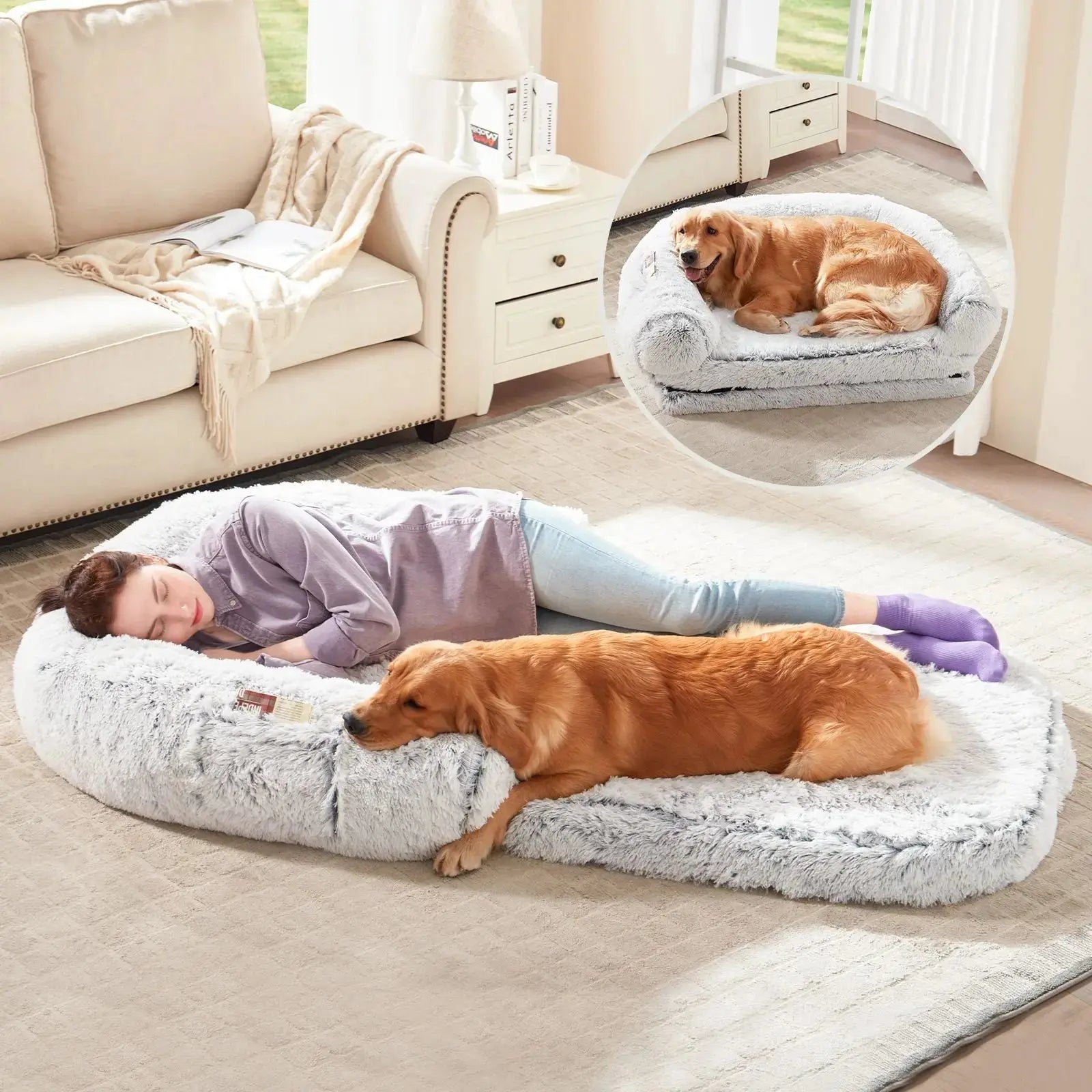 Giant Dog Bed for Humans – Plush Orthopedic Lounger STTM