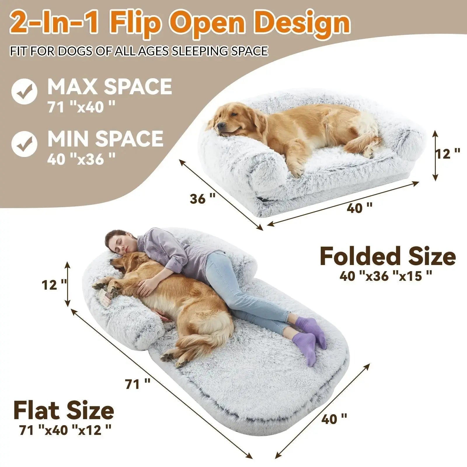 Giant Dog Bed for Humans – Plush Orthopedic Lounger STTM