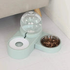 Dog & Cat Feeder – Large Auto Water Fountain with Food Bowl STTM