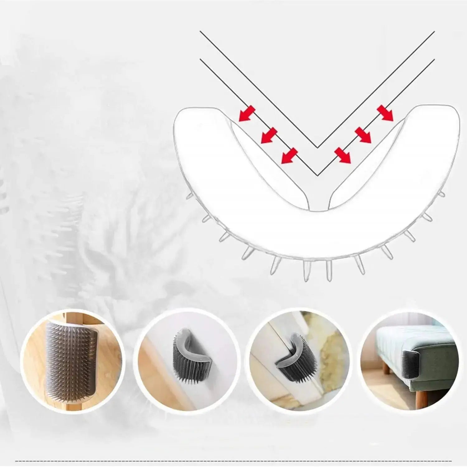 Self Grooming Pet Brush – Corner Massage Tool for Cats & Dogs STTM