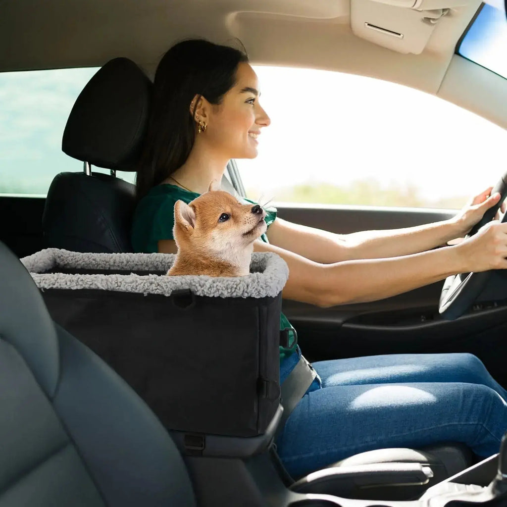 Small Pet Car Seat – Cozy Console Booster for Dogs & Cats STTM