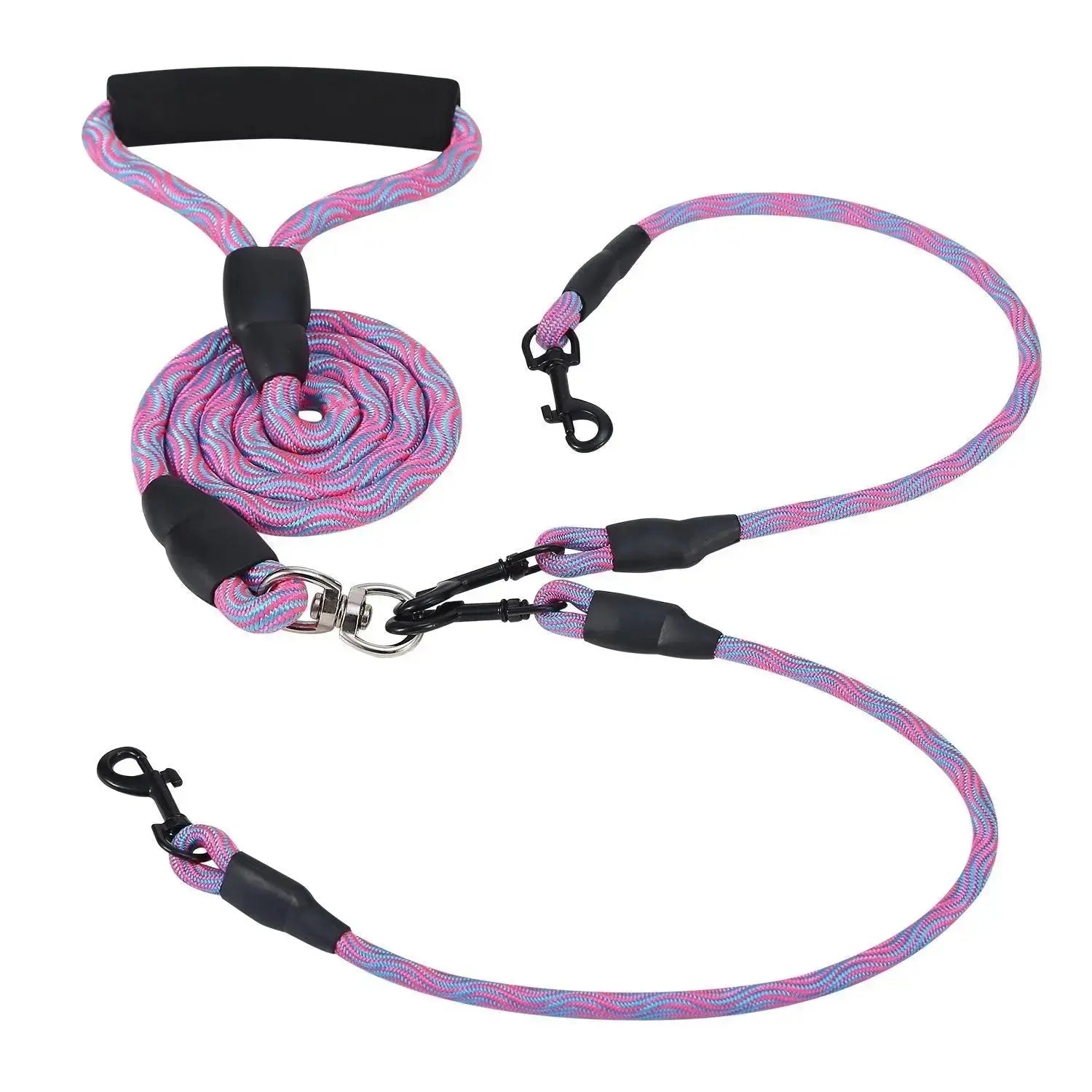 Dual Dog Leash – No-Tangle Reflective Leash with Padded Handle STTM