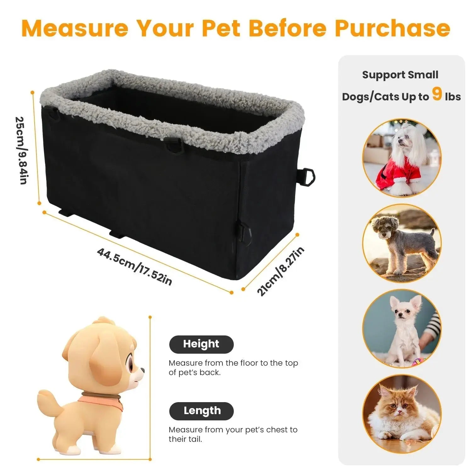 Small Pet Car Seat – Cozy Console Booster for Dogs & Cats STTM