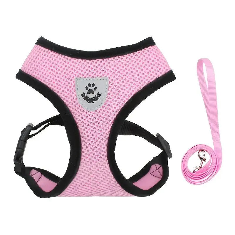 Pet Harness & Leash Set – Adjustable Reflective Harness for Dogs & Cats STTM