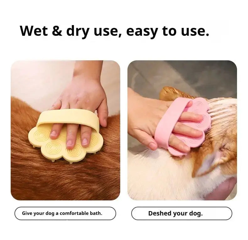 Pet Grooming Brush – Soft Bath & Massage Tool for Dogs & Cats STTM