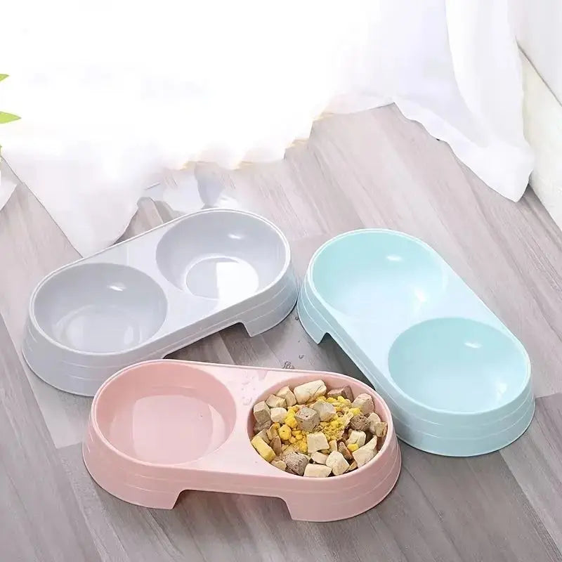 Dual Pet Bowl – Dog & Cat Food and Water Bowl Set STTM