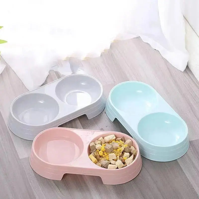 Dual Pet Bowl – Dog & Cat Food and Water Bowl Set STTM