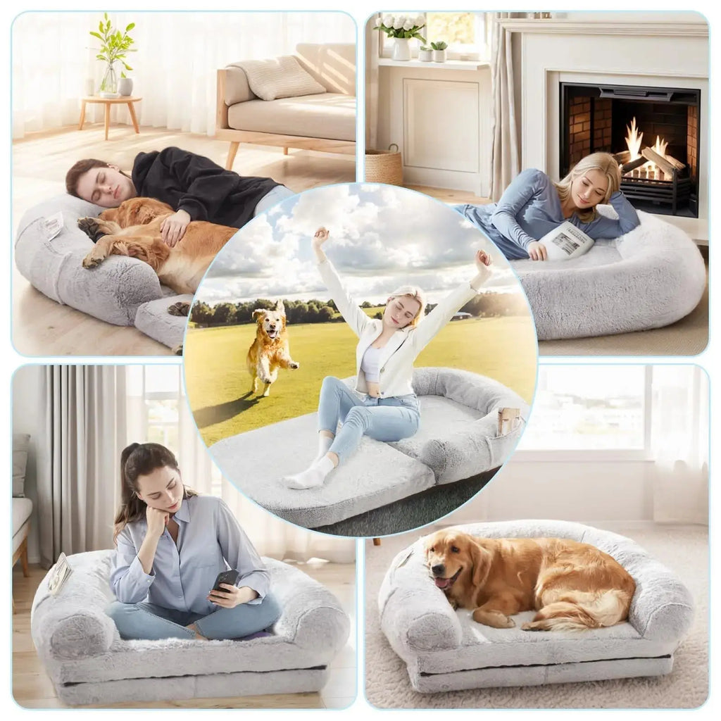 Giant Dog Bed for Humans – Plush Orthopedic Lounger STTM