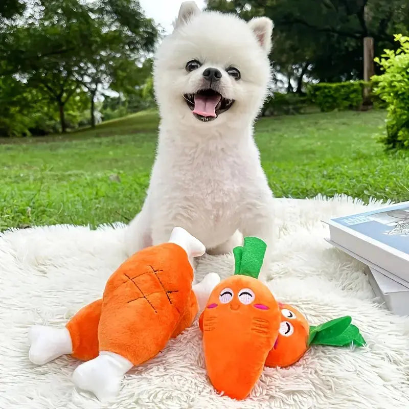 Plush Squeaky Dog Toy – Chicken Leg Chew Toy for Pets STTM