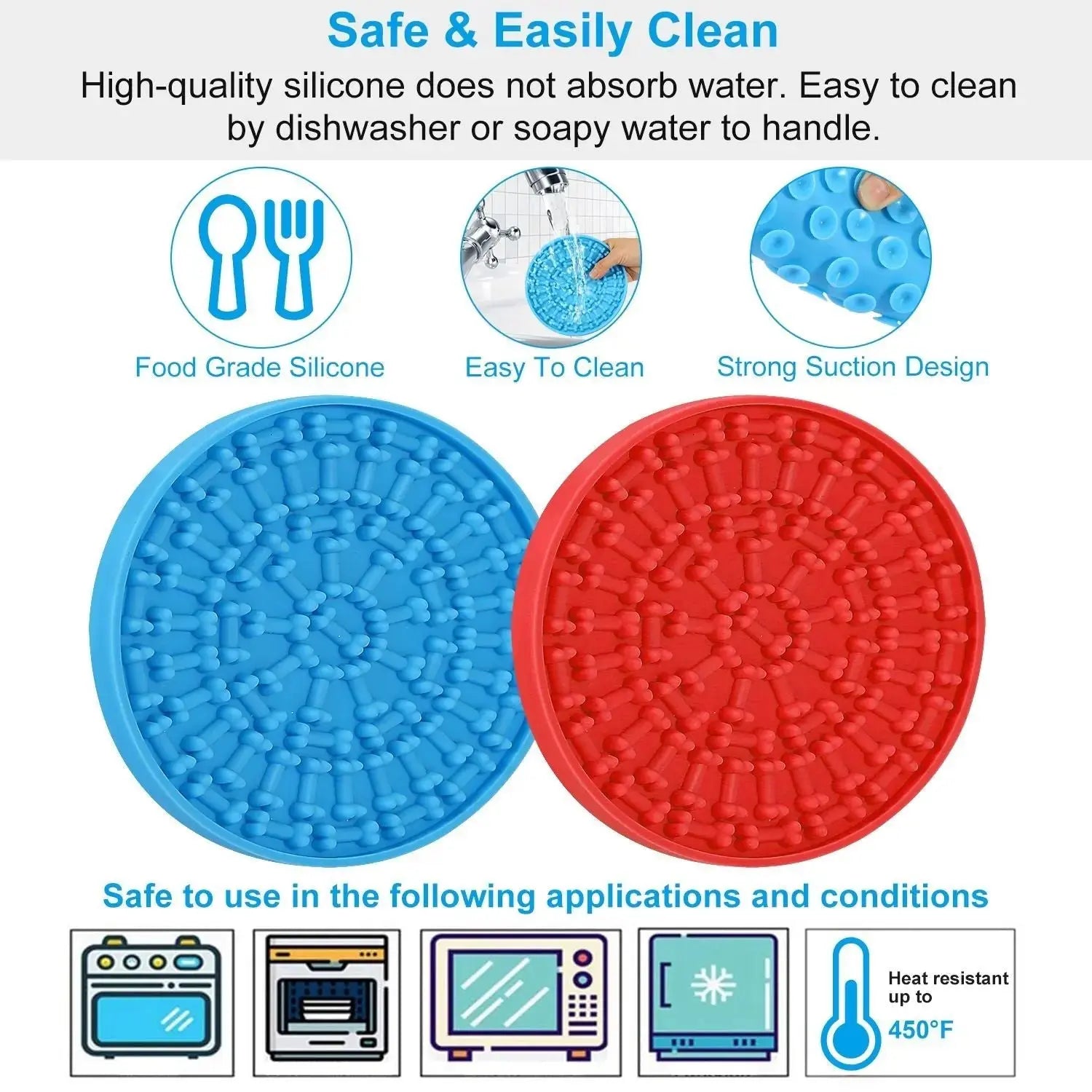 2PCS Lick Mats – Suction Slow Feeder for Dogs & Cats STTM