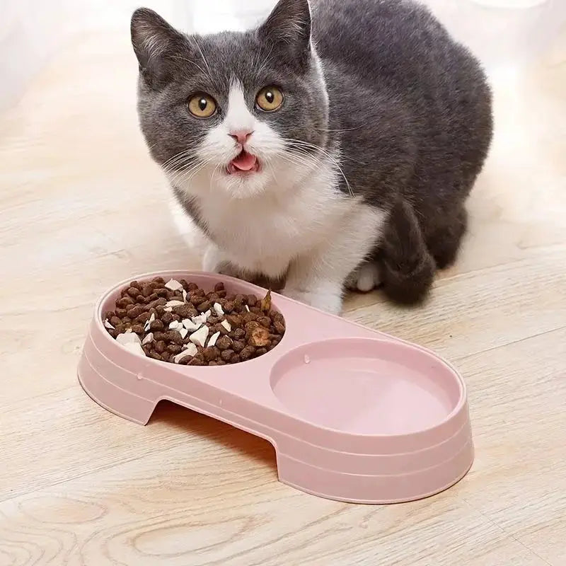 Dual Pet Bowl – Dog & Cat Food and Water Bowl Set STTM