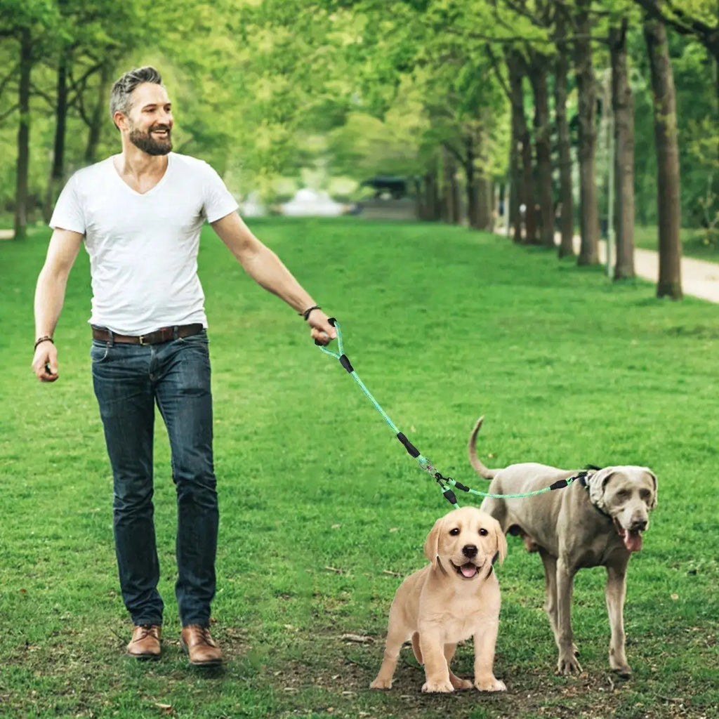 Dual Dog Leash – No-Tangle Reflective Leash with Padded Handle STTM