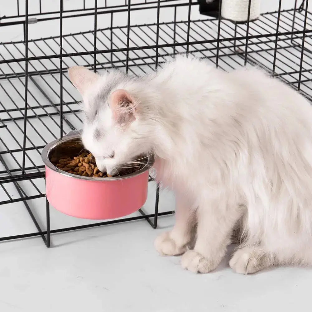 Hanging Dog & Cat Bowl – Stainless Steel Cage Feeding Bowl STTM