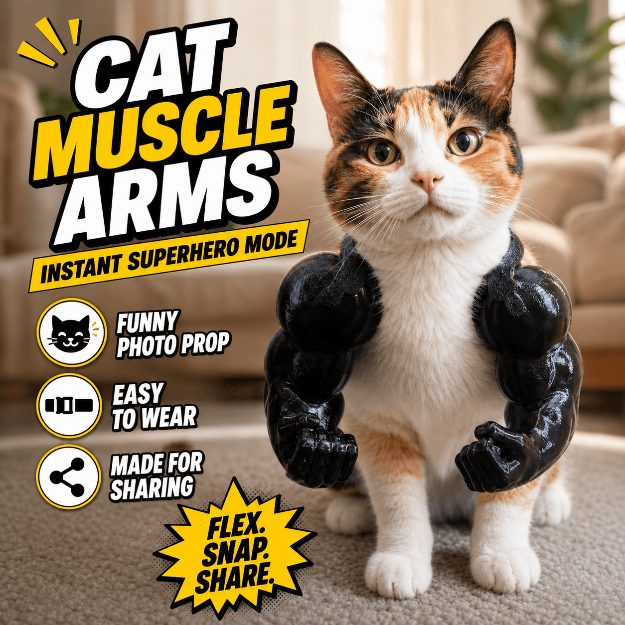 3D Printed Funny Cat Muscle Arms
