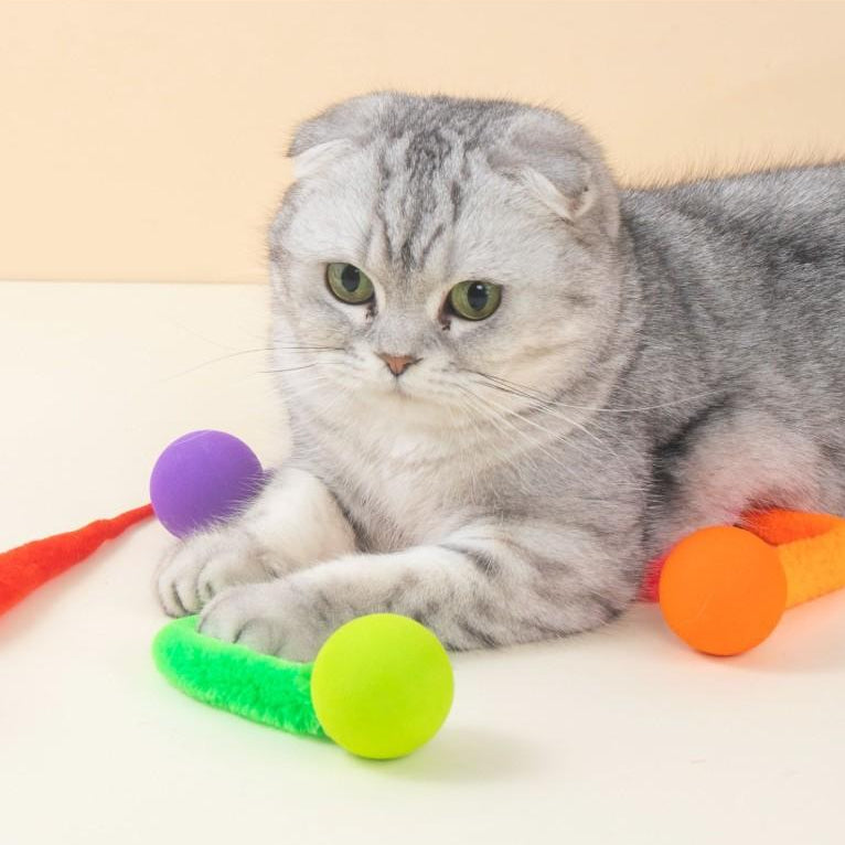 Colorful Bouncing Ball Cat Toys (5 Pack)