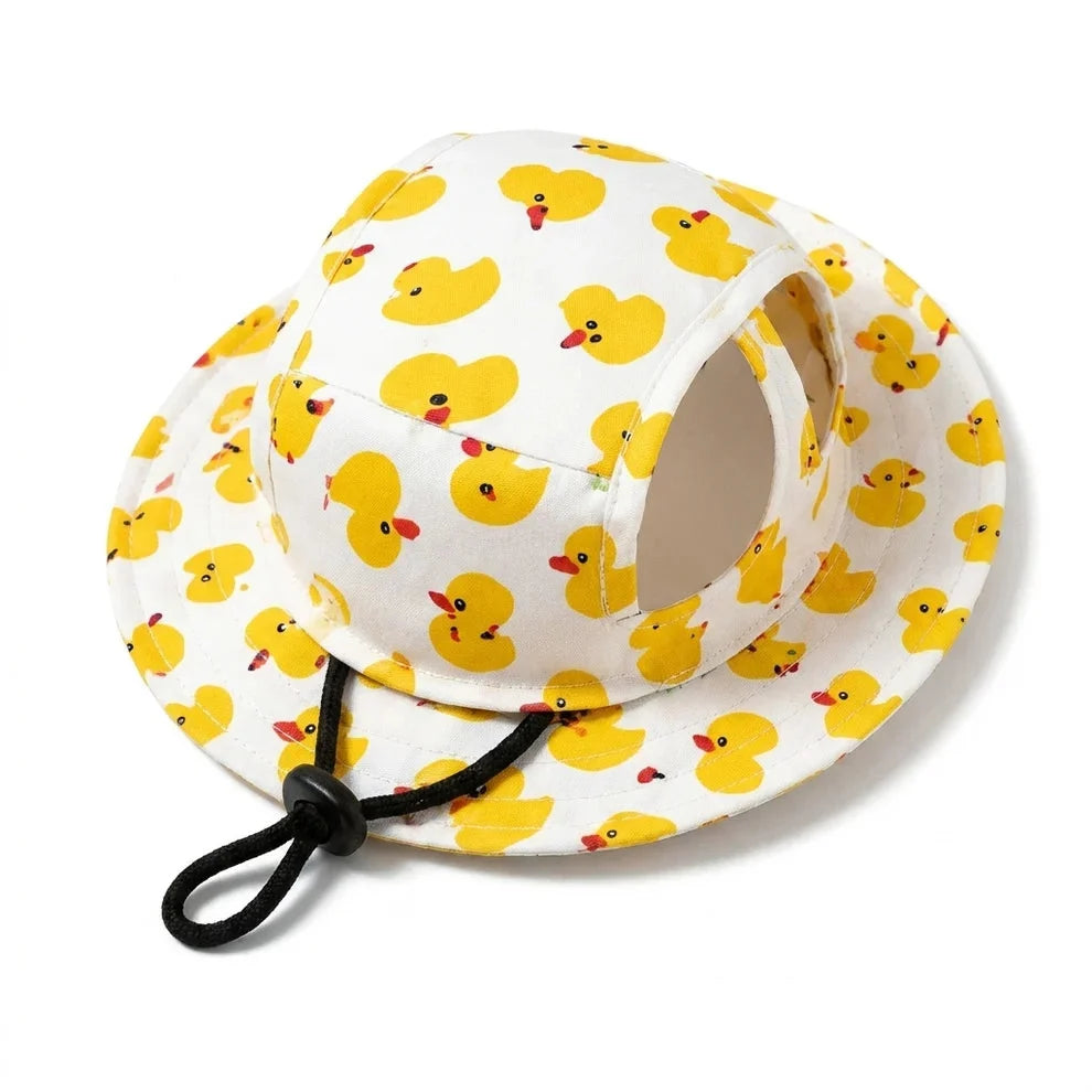 Cute Pet Sun Hat – Adjustable Outdoor Bucket Hat for Dogs & Cats