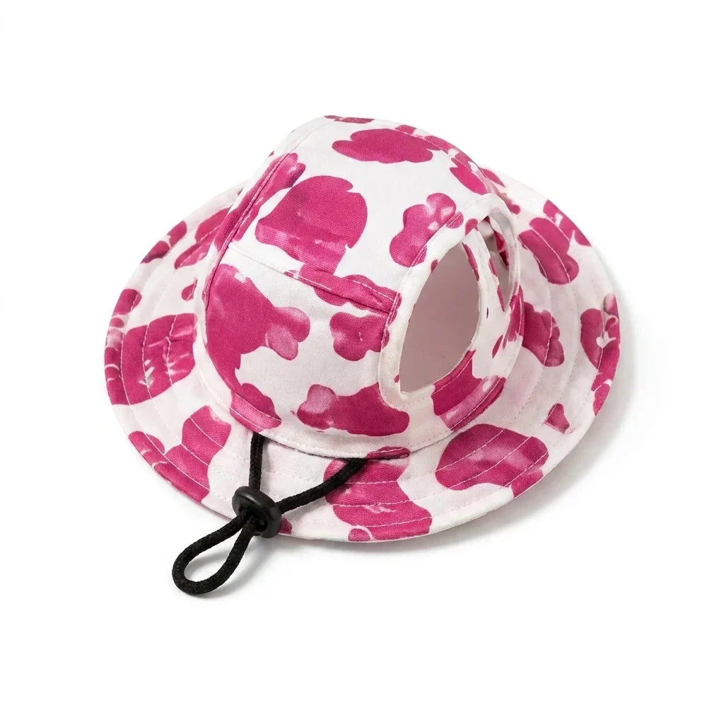Cute Pet Sun Hat – Adjustable Outdoor Bucket Hat for Dogs & Cats