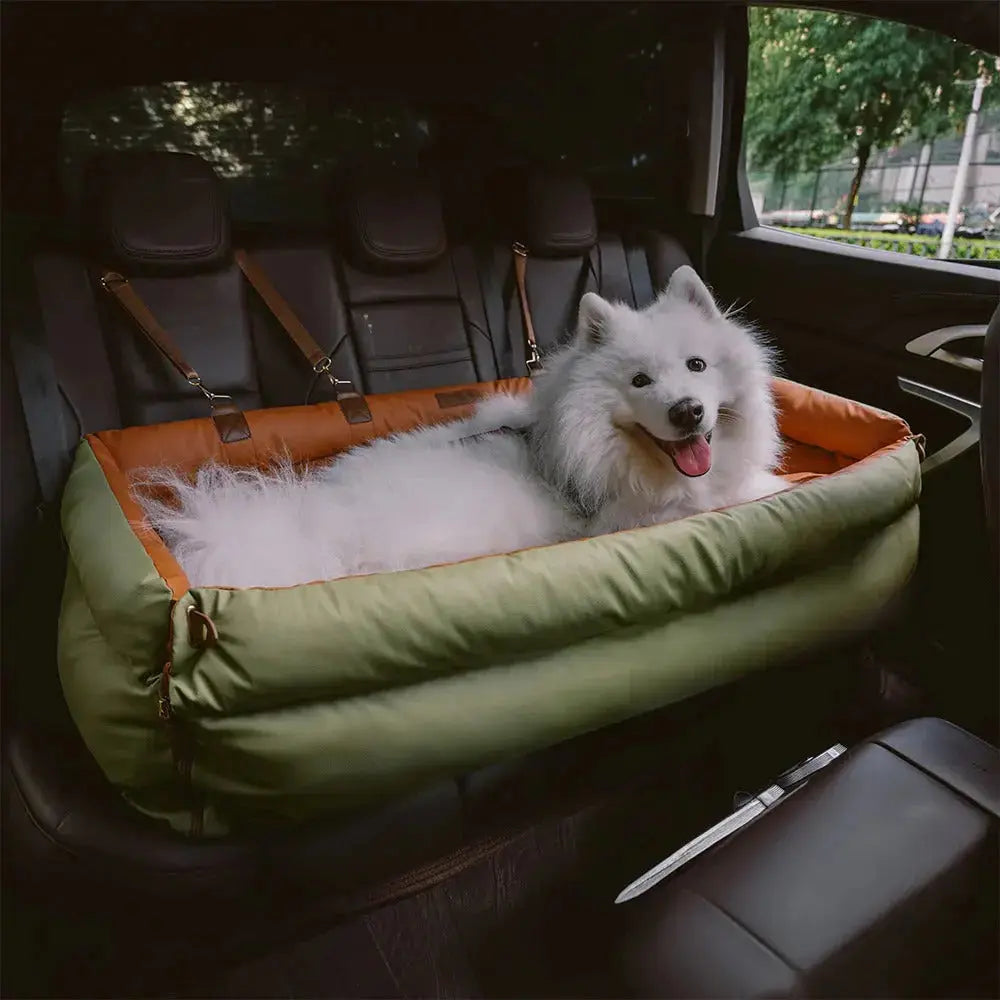 Dog Car Seat Bed – Faux Leather Booster for Medium & Large Dogs Fursera