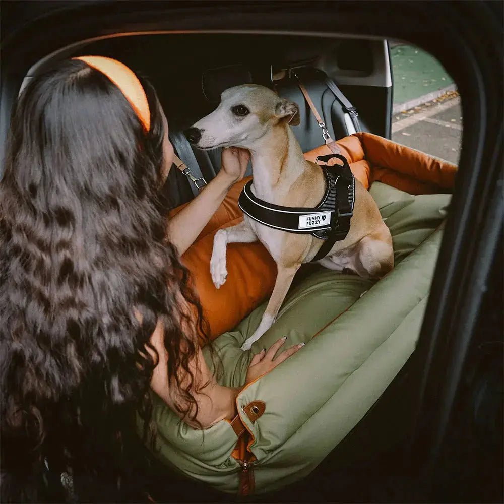 Dog Car Seat Bed – Faux Leather Booster for Medium & Large Dogs Fursera