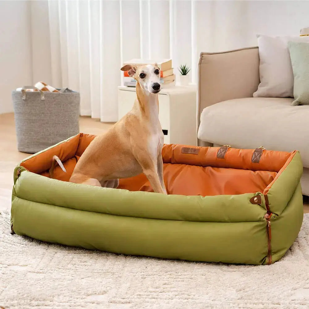Dog Car Seat Bed – Faux Leather Booster for Medium & Large Dogs Fursera