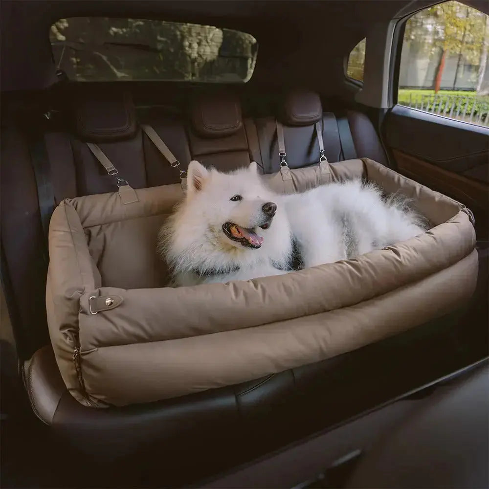 Dog Car Seat Bed – Faux Leather Booster for Medium & Large Dogs Fursera