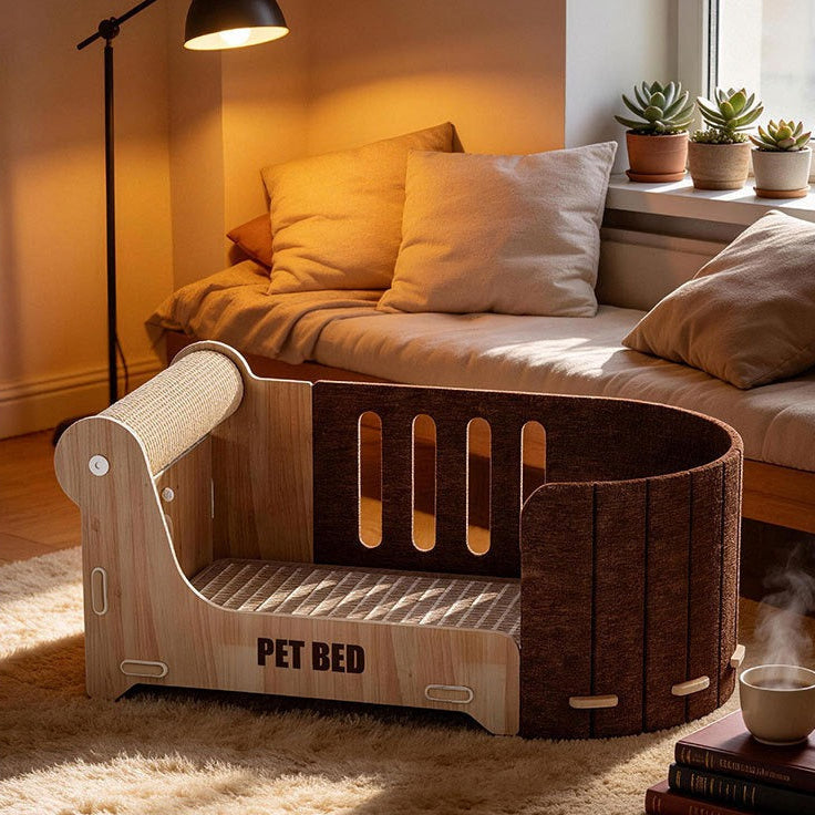 CAT SCRATCHING LOUNGE BED