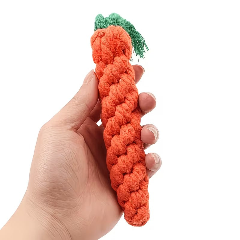 Interactive Carrot-Shaped Dog Toy with Tassel – Durable Linen Tug & Chew Toy