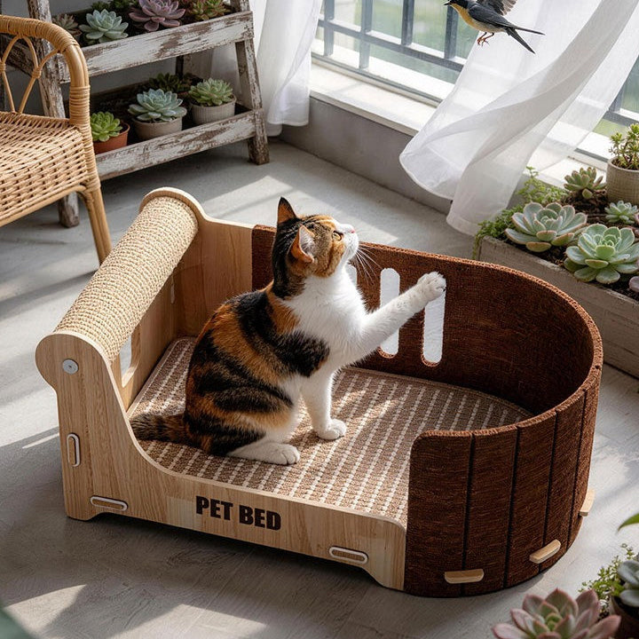 CAT SCRATCHING LOUNGE BED