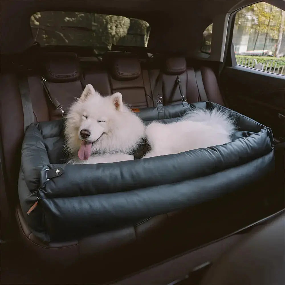 Dog Car Seat Bed – Faux Leather Booster for Medium & Large Dogs Fursera