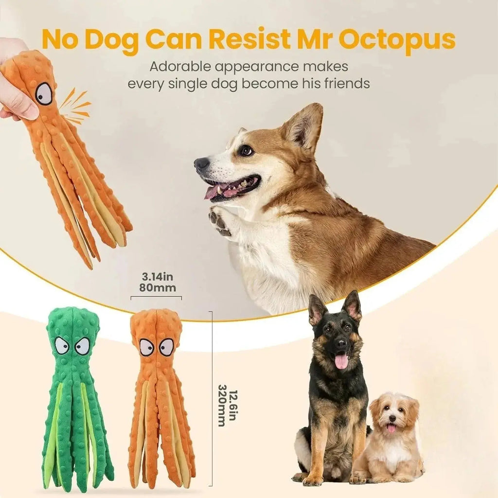Squeaky Octopus Dog Toys Fursera