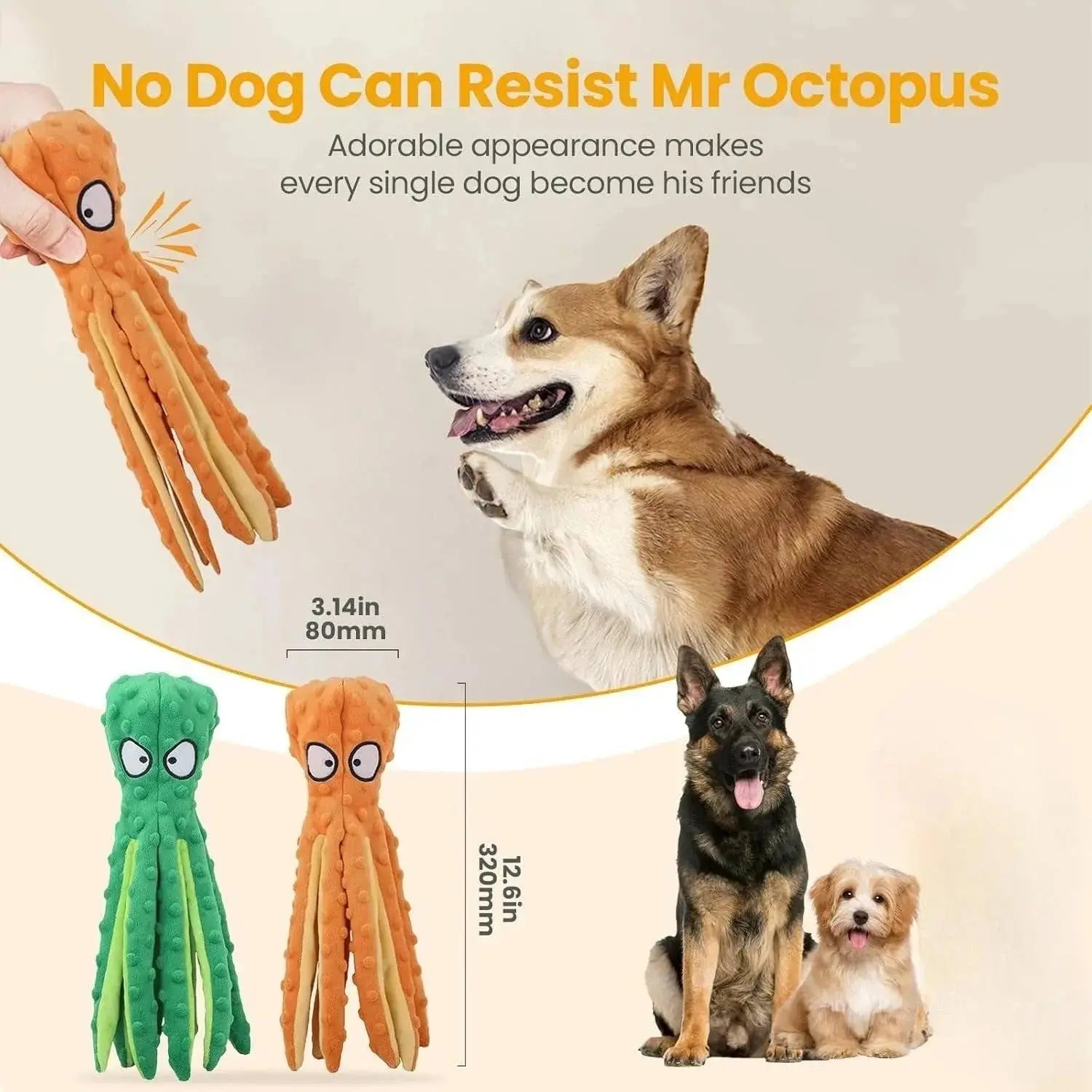 Squeaky Octopus Dog Toys Fursera