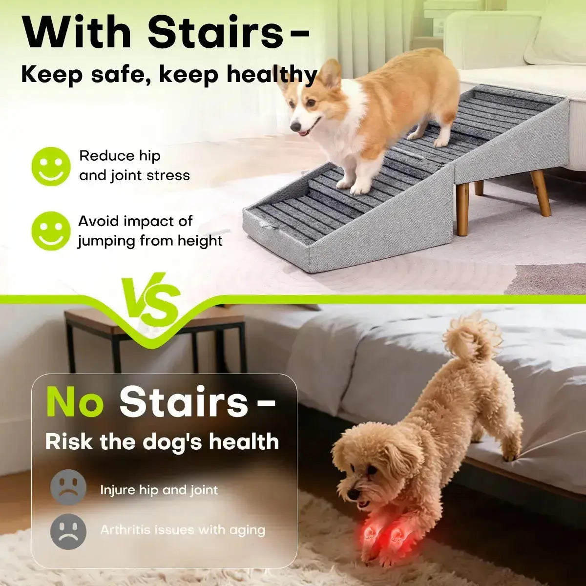Dog Stairs Ramp – Convertible Ottoman for Small & Senior Dogs Fursera