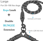 Dual Dog Leash – No-Tangle 360° Swivel Bungee Leash for Two Dogs Fursera