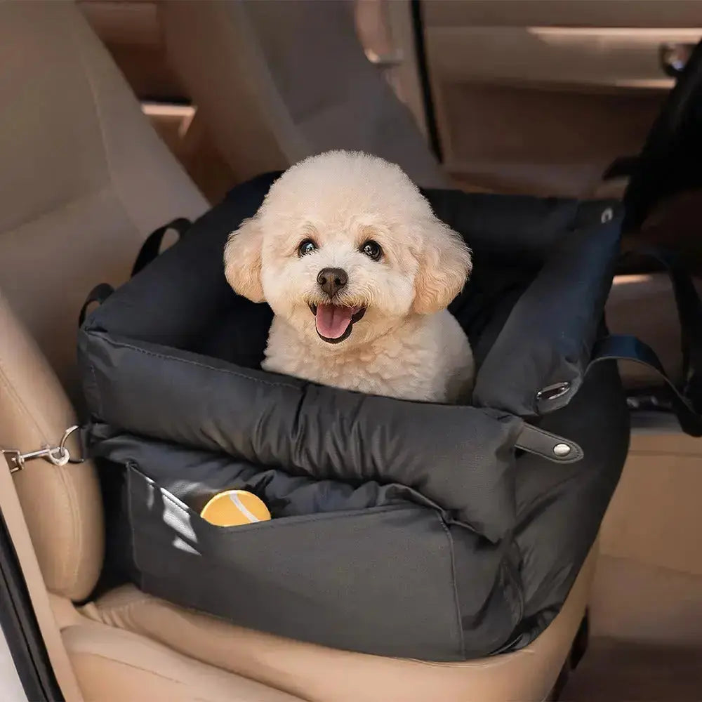 Dog Car Seat Bed – Faux Leather Booster Seat for Safe Travel Fursera