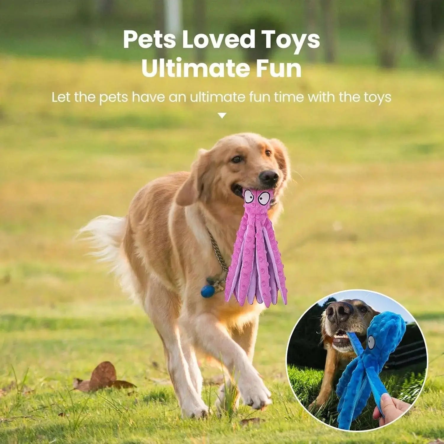 Squeaky Octopus Dog Toys Fursera