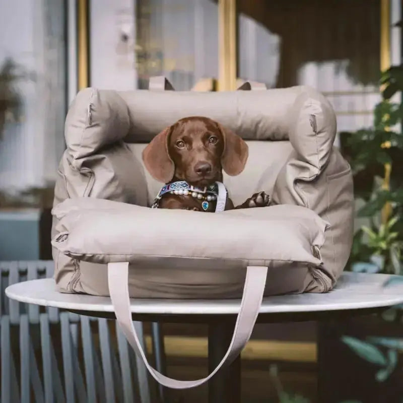Dog Car Seat Bed – Faux Leather Booster Seat for Safe Travel Fursera