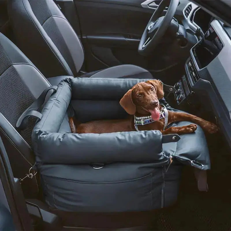 Dog Car Seat Bed – Faux Leather Booster Seat for Safe Travel Fursera