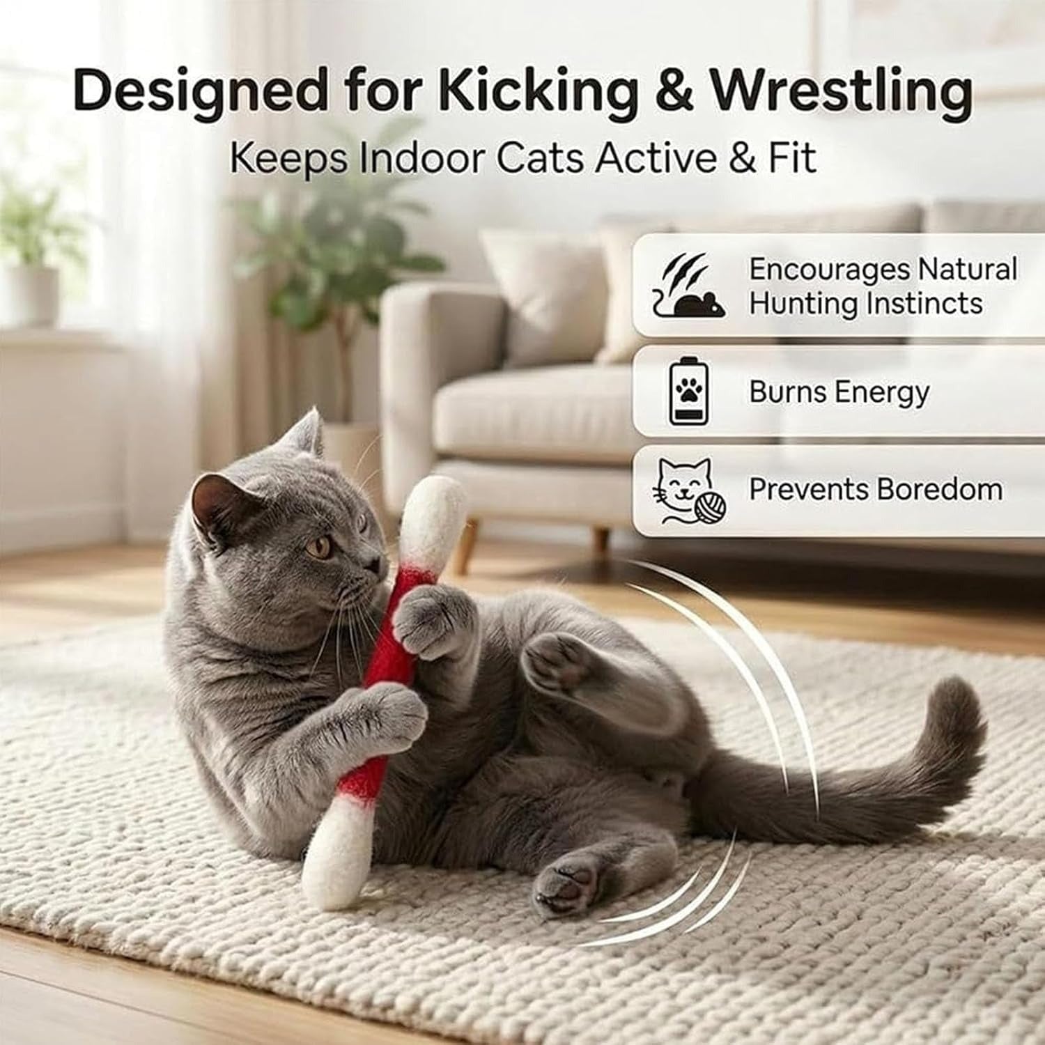 Giant Q Tip Cat Toy with Catnip (6PCS)