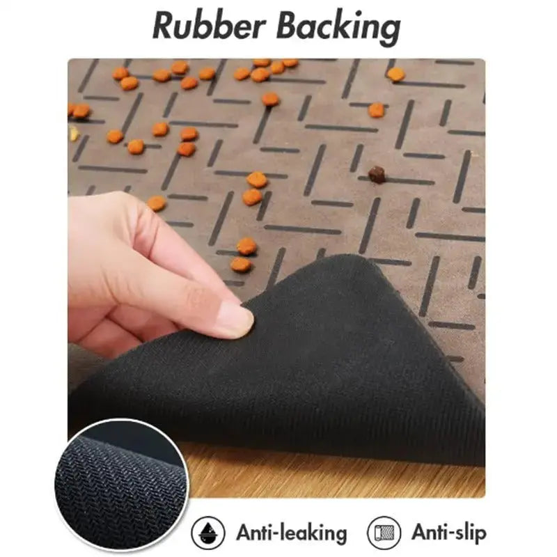 Dog & Cat Feeding Mat – Absorbent Bowl Mat for Mess-Free Meals STTM