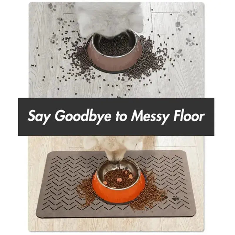Dog & Cat Feeding Mat – Absorbent Bowl Mat for Mess-Free Meals STTM