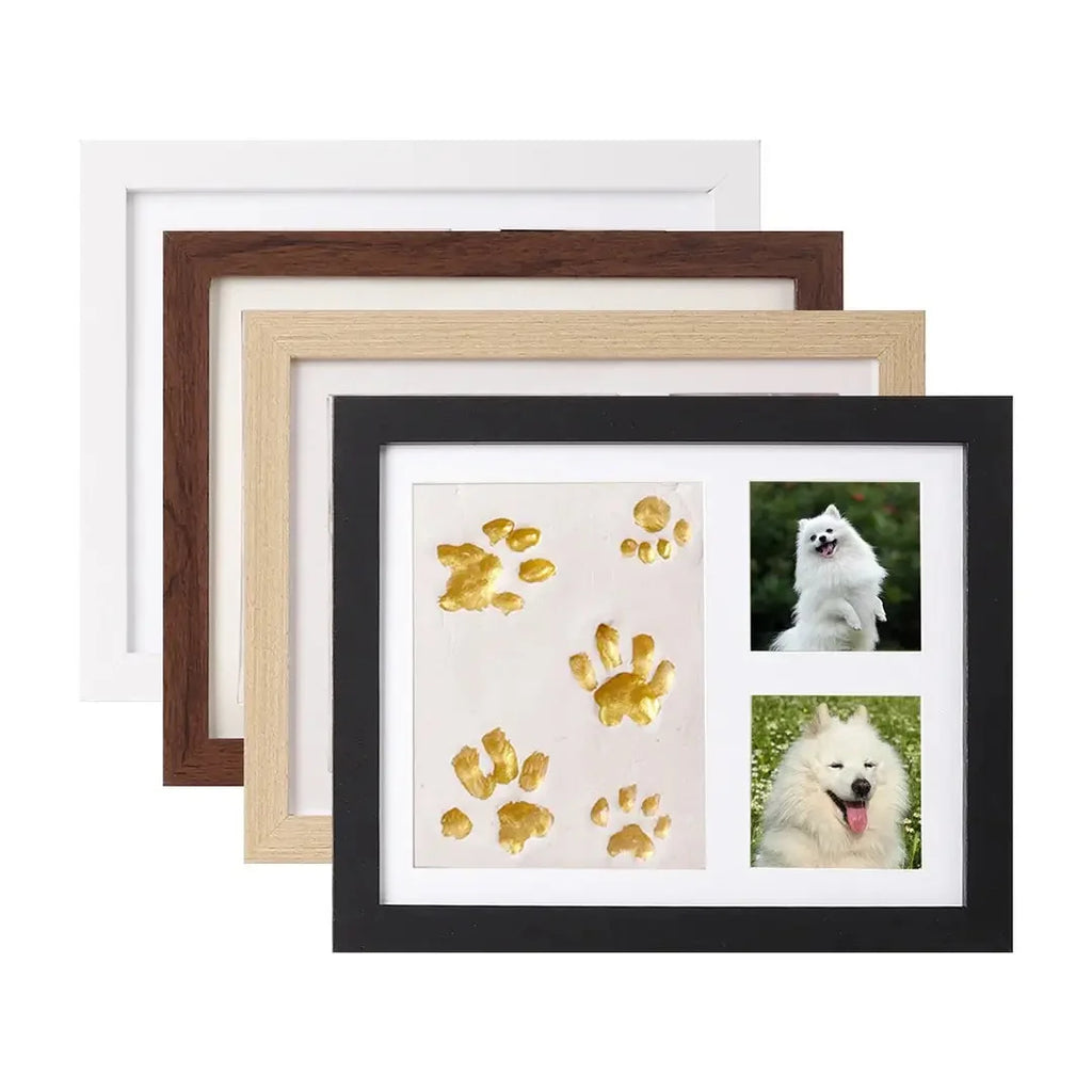 Pet Paw Print Frame Kit – Personalized Pet Memorial Keepsake with Photo Display