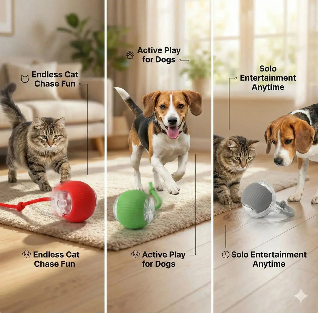 Rolling Fun Ball – Smart Interactive Pet Toy for Dogs & Cats Fursera